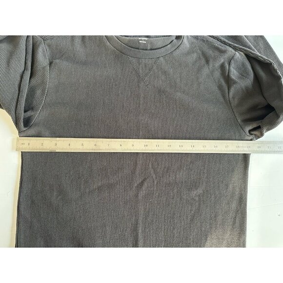 Old Navy Men's Soft-Washed Thermal Waffle Knit T-Shirt L Dark Gray Crew Comfy - Picture 6 of 9